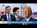 Trudeau & Poilievre respond to Trump's tariff threat & Israel agrees to ceasefire l Nov 26 24 l BCN