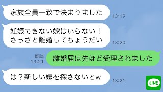 【LINE】姑「子供を産めない嫁は出て行け！」私「いま離婚届出しました」→3年後、義母から再び勘違い連絡「孫を連れて戻ってこい！再婚しなさい！」