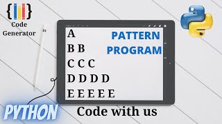 Pattern Program in Python | Python for Beginner | Code Generator | CG.