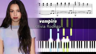 Olivia Rodrigo - vampire - Accurate Piano Tutorial with Sheet Music