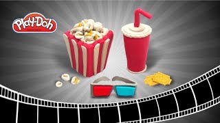 Play Doh Movie Theater Set. DIY Play Doh Popcorn, Cola, 3D Glass. Easy DIY