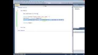 VB.NET 2010: Tutorial 2: Input, Output & Assignment Statements