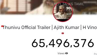 Thunivu"Official Trailer | Ajith Kumar | H Vinoth | Boney Kapoor | Ghibran | Live Count