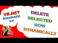 VB.NET DataGridView -  Delete/Remove A Selected Row