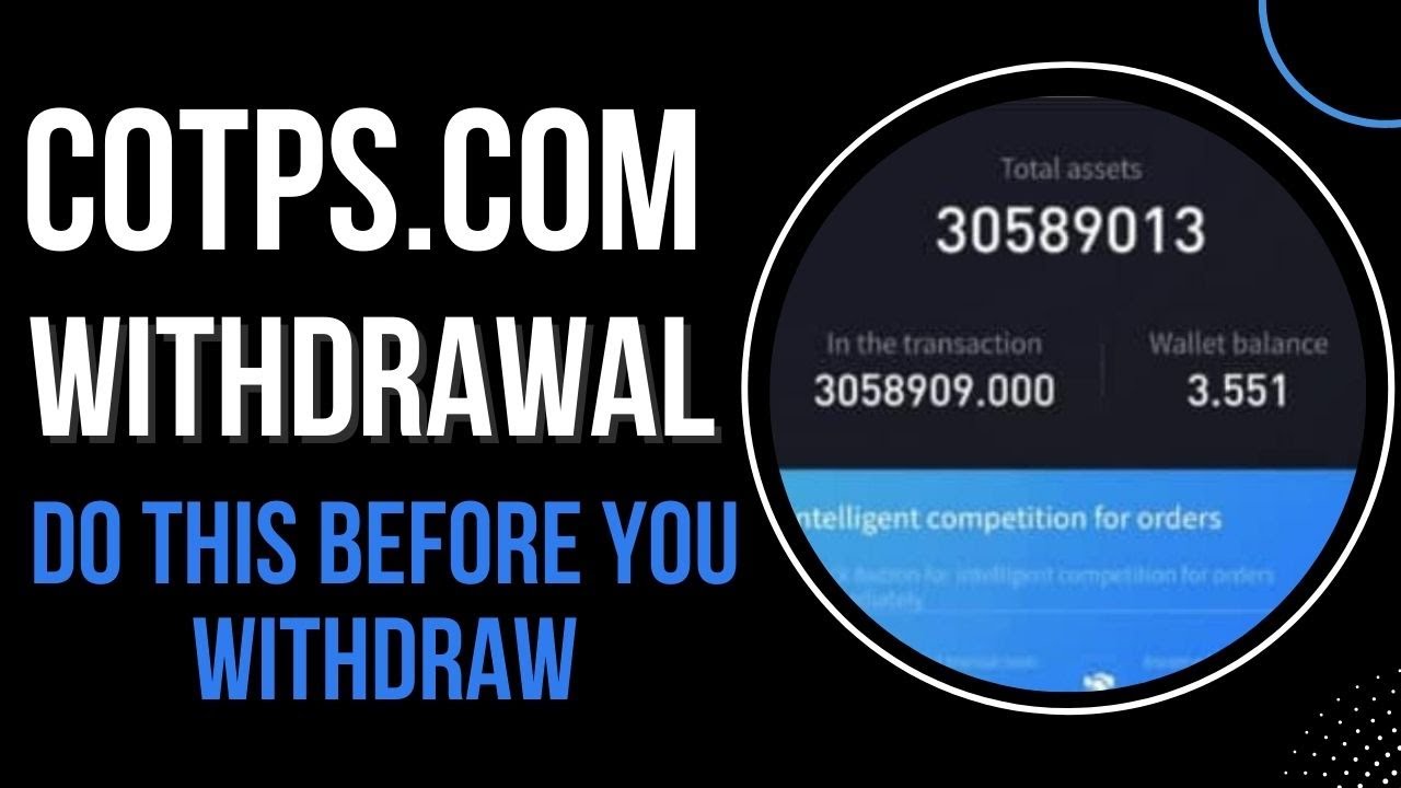 How To Withdraw From Cotps Account Youtube