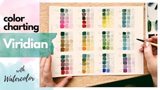 Watercolor color mixing - Viridian color study