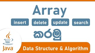Insert , Delete , Search & Update Array - data structure and algorithm with java 4 - Sinhala