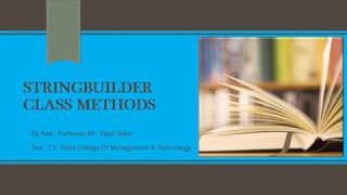 StringBuilder class methods