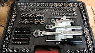 Craftsman 230 piece mechanics tool set.   Work bench setup.