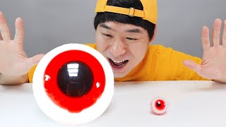 Dinosaur panda eyeball jelly Mukbang 다양한 눈알젤리 먹방 Big eyeball jelly 대왕눈알젤리 먹방  JJAEMI째미(Eating Show)