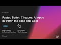 AWS re:Invent 2018: Faster, Better, Cheaper: AI Apps in One-Tenth the Time and Cost (AIM207-S)