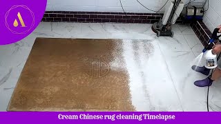 Cream Chinese rug cleaning Timelapse with music