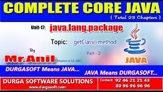 Core Java - java.lang.package - getClass() method Part - 2