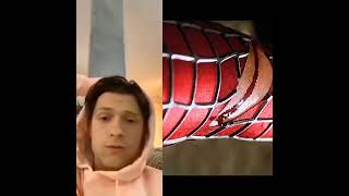 Tom holland reacts to spider-Man perfect 😉 #TomHolland #spiderman #shorts