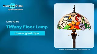 Werfactory Tiffany lamp floor Hummingbird Design S10116F01 W16H64 Inch