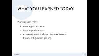 Hands On Trove: Database as a Service in OpenStack - O'Reilly Webcast
