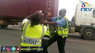 Traffic police officers caught on camera beating up a driver