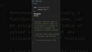 Beginner JS Tutorial Callback Anonymous Function #shorts #javascript