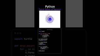 Spiral Dance of Squares with Python's Turtle
