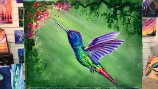How To Paint A Hummingbird 🌺 STEP BY STEP PAINTING TUTORIAL