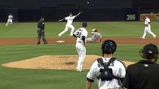 CIN@SD: Pena steals his first base of 2015