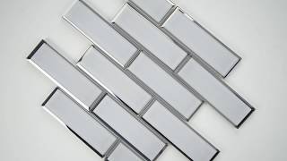 Ice Bevel Subway 2X6X8 Glass Mosaic Tile - 101414593