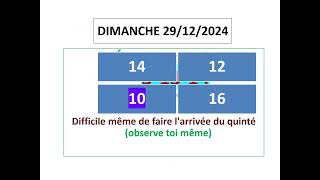 PMU QUINTE DIMANCHE 29/12/2024 HERRASSIN  CONSEIL JEU