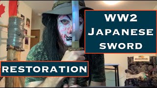 WW2 Japanese katana sword restoration