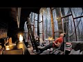 Relaxing ALONE in a Belgian Treehouse in RAIN [ Solo glam camping ASMR ]