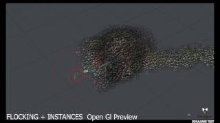 Flocking instances test with lightwave 3D