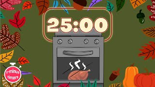 25 Minute Thanksgiving Timer | Egg Timer Bell at the end (no music)