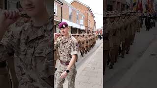 British army Gurkha regiment marching through Woodbridge #shortvideo #army