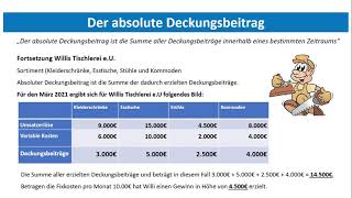 Unterschiedserklärung absoluter relativer Deckungsbeitrag