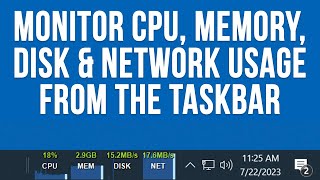 Add Real Time Performance Monitor Counters to the Windows Taskbar