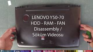 Lenovo Y50-70 Disassembly and Assembly (HDD SSD RAM FAN)