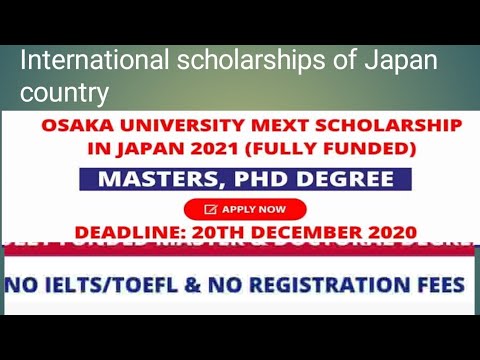 Osaka University Scholarships Of Japan. Fully Funded For M.S And Ph.D ...