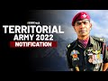 Territorial Army Recruitment 2022 | TA 2022 Notification PDF | TA Officer Exam for Civilians