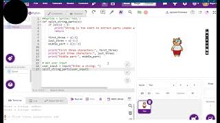 String Slicing Practice| Python Editor | PictoBlox