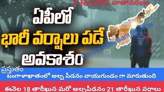 ప్రస్తుతం బంగాళాఖాతంలో అల్పపీడనం వాయుగుండంగామారేఅవకాశం Another low pressure will bring rain on 21st.