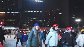 서울 시청앞 광장 스케이트장, 단돈 천원의 행복. 1dollar Skating Link at Square in front of Seoul City Hall.