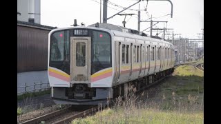 【信越本線】E129系B4編成＋A25編成 449M 亀田駅発車 ※後追い撮影