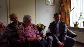 Echtpaar H. Bosma en M. Bosma-van Ballegooijen vieren hun 65-jarig huwelijksjubileum