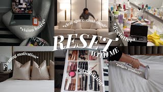 RESET WITH ME : DEEP CLEANING AND ORGANIZING + VISION BOARD\ GOAL PLANNING + HOME MUST HAVES & MORE