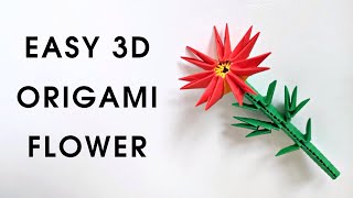 Easy 3D origami FLOWER | How to make a modular paper flower | 3D origami