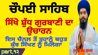 Part-12-ਚੌਪਈ ਸਾਹਿਬ ਦਾ ਸ਼ੁੱਧ ਉਚਾਰਨ -Chaupai sahib Santhya-gurbani-sikho gurbani