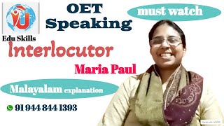 Edu Skills: OET -Speaking: Maria Paul - OET Interlocutor: OET Speaking Made Easy