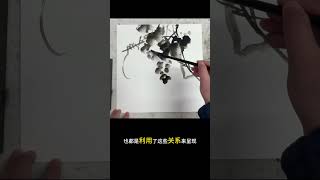 关于中国画构图的一点感想，大家可以一起来聊聊 大家一起来聊聊中国画的构图心得吧跟我一起学画画 国画教学 原创作品 花鸟画 每天学习一点点