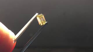 Vivid Yellow Emerald Cut Diamond Super Rare! R7980