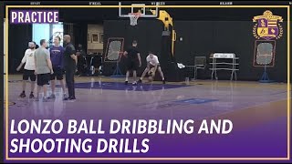 Lakers Practice: Lonzo Ball Handles, Dribbling, and Shooting Drills