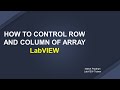 How to control Row & Column of an Array